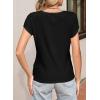 imageSidefeel Womens Going Out Tops Summer Short Sleeve Cardigans Button Down Crewneck Lightweight Sweater Knit TopsBlack