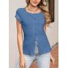 imageSidefeel Womens Going Out Tops Summer Short Sleeve Cardigans Button Down Crewneck Lightweight Sweater Knit TopsIvy