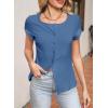 imageSidefeel Womens Going Out Tops Summer Short Sleeve Cardigans Button Down Crewneck Lightweight Sweater Knit TopsIvy