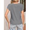 imageSidefeel Womens Going Out Tops Summer Short Sleeve Cardigans Button Down Crewneck Lightweight Sweater Knit TopsLight Grey