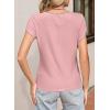 imageSidefeel Womens Going Out Tops Summer Short Sleeve Cardigans Button Down Crewneck Lightweight Sweater Knit TopsPink