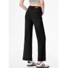 imageSidefeel Womens Wide Leg Jeans High Waisted Stretchy Spring Outfit Zimbaplatinum Jeans with Patch PocketsBlack