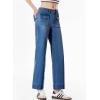 imageSidefeel Womens Wide Leg Jeans High Waisted Stretchy Spring Outfit Zimbaplatinum Jeans with Patch PocketsBluing