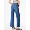 imageSidefeel Womens Wide Leg Jeans High Waisted Stretchy Spring Outfit Zimbaplatinum Jeans with Patch PocketsBluing