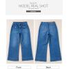 imageSidefeel Womens Wide Leg Jeans High Waisted Stretchy Spring Outfit Zimbaplatinum Jeans with Patch PocketsBluing