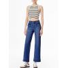 imageSidefeel Womens Wide Leg Jeans High Waisted Stretchy Spring Outfit Zimbaplatinum Jeans with Patch PocketsDark Blue