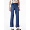 imageSidefeel Womens Wide Leg Jeans High Waisted Stretchy Spring Outfit Zimbaplatinum Jeans with Patch PocketsDark Blue