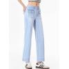 imageSidefeel Womens Wide Leg Jeans High Waisted Stretchy Spring Outfit Zimbaplatinum Jeans with Patch PocketsIceland Blue