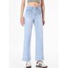 imageSidefeel Womens Wide Leg Jeans High Waisted Stretchy Spring Outfit Zimbaplatinum Jeans with Patch PocketsIceland Blue