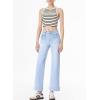 imageSidefeel Womens Wide Leg Jeans High Waisted Stretchy Spring Outfit Zimbaplatinum Jeans with Patch PocketsIceland Blue