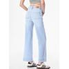 imageSidefeel Womens Wide Leg Jeans High Waisted Stretchy Spring Outfit Zimbaplatinum Jeans with Patch PocketsIceland Blue
