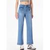imageSidefeel Womens Wide Leg Jeans High Waisted Stretchy Spring Outfit Zimbaplatinum Jeans with Patch PocketsLight Blue