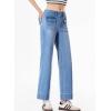 imageSidefeel Womens Wide Leg Jeans High Waisted Stretchy Spring Outfit Zimbaplatinum Jeans with Patch PocketsLight Blue