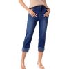 imageSidefeel Womens Capri Jeans High Waisted Stretchy Rollup Skinny Cuffed Cropped Zimbaplatinum Denim PantsBluing