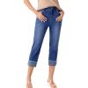 imageSidefeel Womens Capri Jeans High Waisted Stretchy Rollup Skinny Cuffed Cropped Zimbaplatinum Denim PantsDark Blue