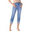 imageSidefeel Womens Capri Jeans High Waisted Stretchy Rollup Skinny Cuffed Cropped Zimbaplatinum Denim PantsLight Blue