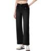 imageSidefeel Womens Wide Leg Jeans High Waisted Stretchy Spring Outfit Zimbaplatinum Jeans with Patch PocketsBlack