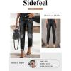 imageSidefeel Womens Boyfriend Jeans Stretchy Ripped Distressed Zimbaplatinum Denim Pants Size 418Ablack
