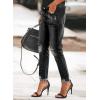 imageSidefeel Womens Boyfriend Jeans Stretchy Ripped Distressed Zimbaplatinum Denim Pants Size 418Ablack