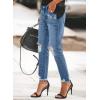 imageSidefeel Womens Boyfriend Jeans Stretchy Ripped Distressed Zimbaplatinum Denim Pants Size 418Ablue