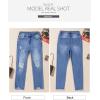 imageSidefeel Womens Boyfriend Jeans Stretchy Ripped Distressed Zimbaplatinum Denim Pants Size 418Bluing