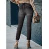imageSidefeel Womens Boyfriend Jeans Stretchy Ripped Distressed Zimbaplatinum Denim Pants Size 418C Black