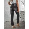imageSidefeel Womens Boyfriend Jeans Stretchy Ripped Distressed Zimbaplatinum Denim Pants Size 418C Black