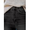 imageSidefeel Womens Boyfriend Jeans Stretchy Ripped Distressed Zimbaplatinum Denim Pants Size 418C Black