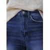 imageSidefeel Womens Boyfriend Jeans Stretchy Ripped Distressed Zimbaplatinum Denim Pants Size 418C Dark Blue