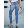 imageSidefeel Womens Boyfriend Jeans Stretchy Ripped Distressed Zimbaplatinum Denim Pants Size 418C Sky Blue