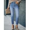imageSidefeel Womens Boyfriend Jeans Stretchy Ripped Distressed Zimbaplatinum Denim Pants Size 418C Sky Blue