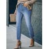 imageSidefeel Womens Boyfriend Jeans Stretchy Ripped Distressed Zimbaplatinum Denim Pants Size 418C Sky Blue