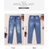 imageSidefeel Womens Boyfriend Jeans Stretchy Ripped Distressed Zimbaplatinum Denim Pants Size 418Dark Blue