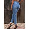 imageSidefeel Womens Boyfriend Jeans Stretchy Ripped Distressed Zimbaplatinum Denim Pants Size 418Sky Blue