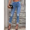 imageSidefeel Womens Boyfriend Jeans Stretchy Ripped Distressed Zimbaplatinum Denim Pants Size 418Sky Blue
