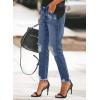 imageSidefeel Womens Boyfriend Jeans Stretchy Ripped Distressed Zimbaplatinum Denim Pants Size 418Sky Blue