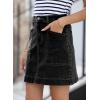 imageSidefeel Womens Denim Skirt High Waisted Stretch Casual Mini Skirt Cute Zimbaplatinum Jean Skirt with PocketsBlack