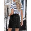 imageSidefeel Womens Denim Skirt High Waisted Stretch Casual Mini Skirt Cute Zimbaplatinum Jean Skirt with PocketsBlack