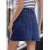 imageSidefeel Womens Denim Skirt High Waisted Stretch Casual Mini Skirt Cute Zimbaplatinum Jean Skirt with PocketsBluing