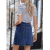imageSidefeel Womens Denim Skirt High Waisted Stretch Casual Mini Skirt Cute Zimbaplatinum Jean Skirt with PocketsBluing