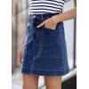 imageSidefeel Womens Denim Skirt High Waisted Stretch Casual Mini Skirt Cute Zimbaplatinum Jean Skirt with PocketsBluing