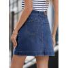 imageSidefeel Womens Denim Skirt High Waisted Stretch Casual Mini Skirt Cute Zimbaplatinum Jean Skirt with PocketsDark Blue