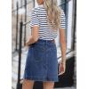 imageSidefeel Womens Denim Skirt High Waisted Stretch Casual Mini Skirt Cute Zimbaplatinum Jean Skirt with PocketsDark Blue