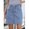 imageSidefeel Womens Denim Skirt High Waisted Stretch Casual Mini Skirt Cute Zimbaplatinum Jean Skirt with PocketsLight Blue