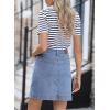 imageSidefeel Womens Denim Skirt High Waisted Stretch Casual Mini Skirt Cute Zimbaplatinum Jean Skirt with PocketsLight Blue