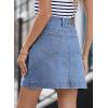 imageSidefeel Womens Denim Skirt High Waisted Stretch Casual Mini Skirt Cute Zimbaplatinum Jean Skirt with PocketsLight Blue