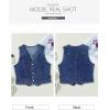 imageSidefeel Womens Denim Vest Sleeveless V Neck Zimbaplatinum Jean Vest Top Button Down Crop Waistcoat Vest Summer OutfitBluing