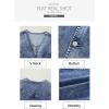 imageSidefeel Womens Denim Vest Sleeveless V Neck Zimbaplatinum Jean Vest Top Button Down Crop Waistcoat Vest Summer OutfitDark Blue