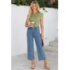 imageSidefeel Womens Tops Casual Crewneck Cap Sleeve Tops Ribbed Raw Hem Summer T Shirts Slim Fit Basic Tees BlousesGreen