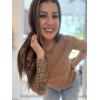 imageSidefeel Womens Tops Casual Crewneck Cap Sleeve Tops Ribbed Raw Hem Summer T Shirts Slim Fit Basic Tees BlousesKhaki